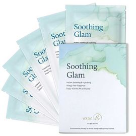 YOUNGME Soothing Glam Facial Sheet Mask 6 Sheets UV IR Thermal Soothing High Moisturizing Dermatology Laser Ampoule _ Made in Korea